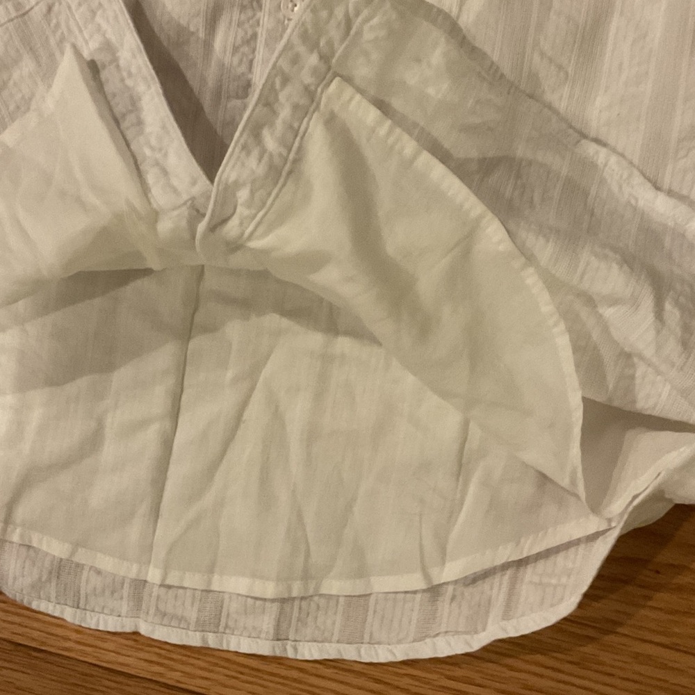J. Crew White Linen Mini Dress missing belt button front cotton summer - Picture 6 of 8